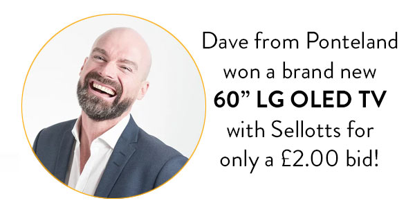 Dave won a TV with Sellotts